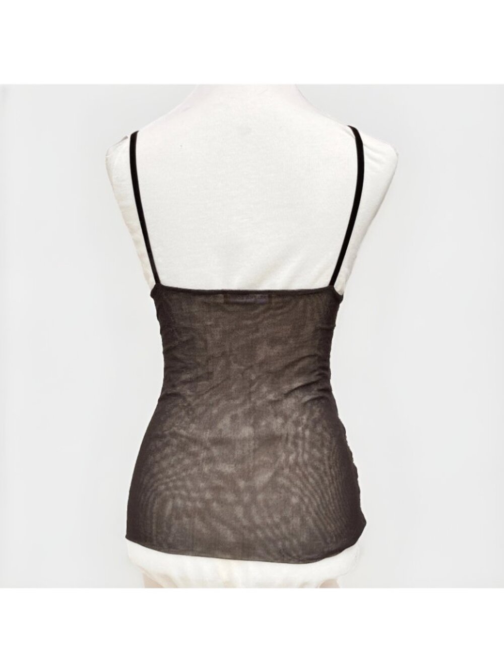 Helena Sorel Mesh Cami Tank Top Embroidered Beaded Accent Size 3 France NWOT - Picture 7 of 11